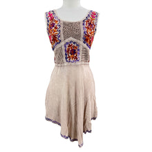 Load image into Gallery viewer, Sleeveless Embroidered Patchwork Dress Size S/M
