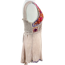 Load image into Gallery viewer, Sleeveless Embroidered Patchwork Dress Size S/M
