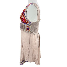 Load image into Gallery viewer, Sleeveless Embroidered Patchwork Dress Size S/M
