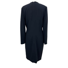 Load image into Gallery viewer, Vintage Black Knee length V-neck Dress with bow Size 10
