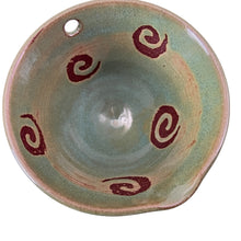Load image into Gallery viewer, Vintage Swirl Pottery Matcha Bowl with Spout Signed
