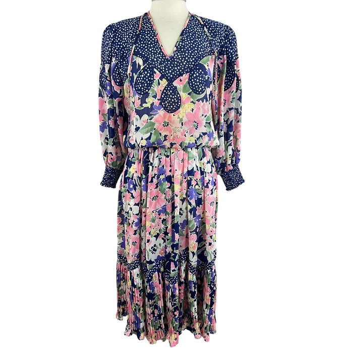 Vintage 80s Floral Skirt and Blouse Set One Size 