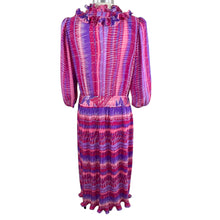 Load image into Gallery viewer, Vintage 80s Pink Ruffle Boho Maxi Dress Size M
