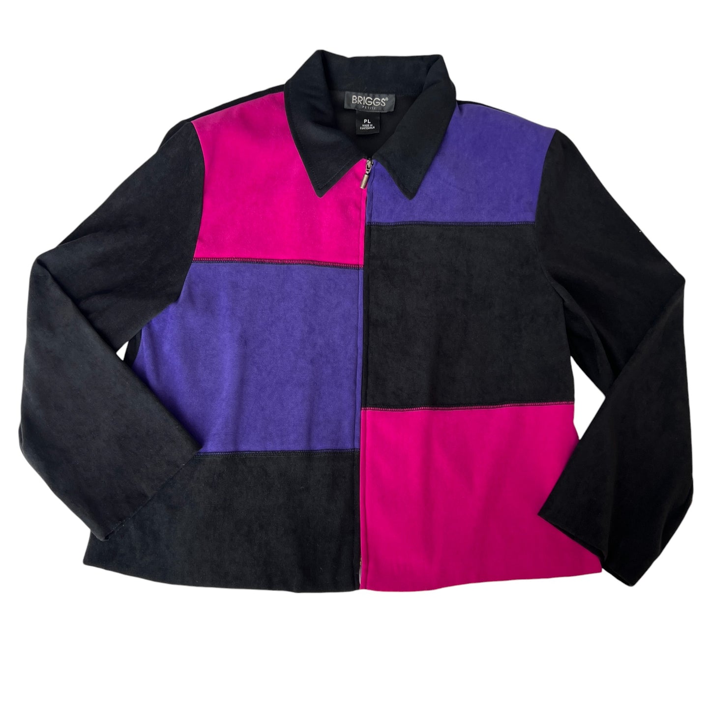 Vintage 80s Color Block Jacket Size Petite Large