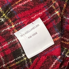 Load image into Gallery viewer, Red Plaid 100% Wool Fringed Button Up Flannel Shirt Size M
