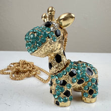 Load image into Gallery viewer, Betsey Johnson Sparkly Baby Giraffe Rhinestone Pendant Necklace 30&quot;
