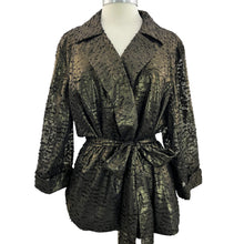 Load image into Gallery viewer, Alex Evenings Gold Bronze Lame Wrap Blouse Top Size 3X
