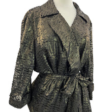 Load image into Gallery viewer, Alex Evenings Gold Bronze Lame Wrap Blouse Top Size 3X
