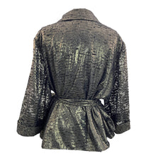 Load image into Gallery viewer, Alex Evenings Gold Bronze Lame Wrap Blouse Top Size 3X
