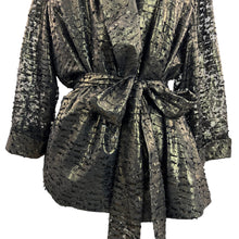 Load image into Gallery viewer, Alex Evenings Gold Bronze Lame Wrap Blouse Top Size 3X
