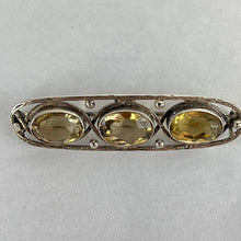 Load image into Gallery viewer, Antique c clasp citrine brooch bar

