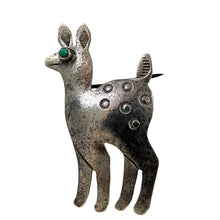 Load image into Gallery viewer, Antique Native American Sterling Silver C Clasp Deer Brooch
