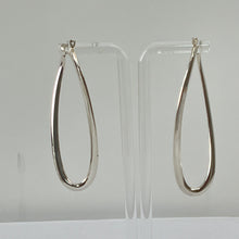 Load image into Gallery viewer, Italy Sterling Silver Oval Hoop Earrings
