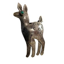 Load image into Gallery viewer, Antique Native American Sterling Silver C Clasp Deer Brooch
