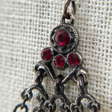 Load image into Gallery viewer, Red Glass Chandelier Earrings
