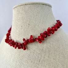 Load image into Gallery viewer, 925 Red Branch Coral Bead Necklace 15&quot;
