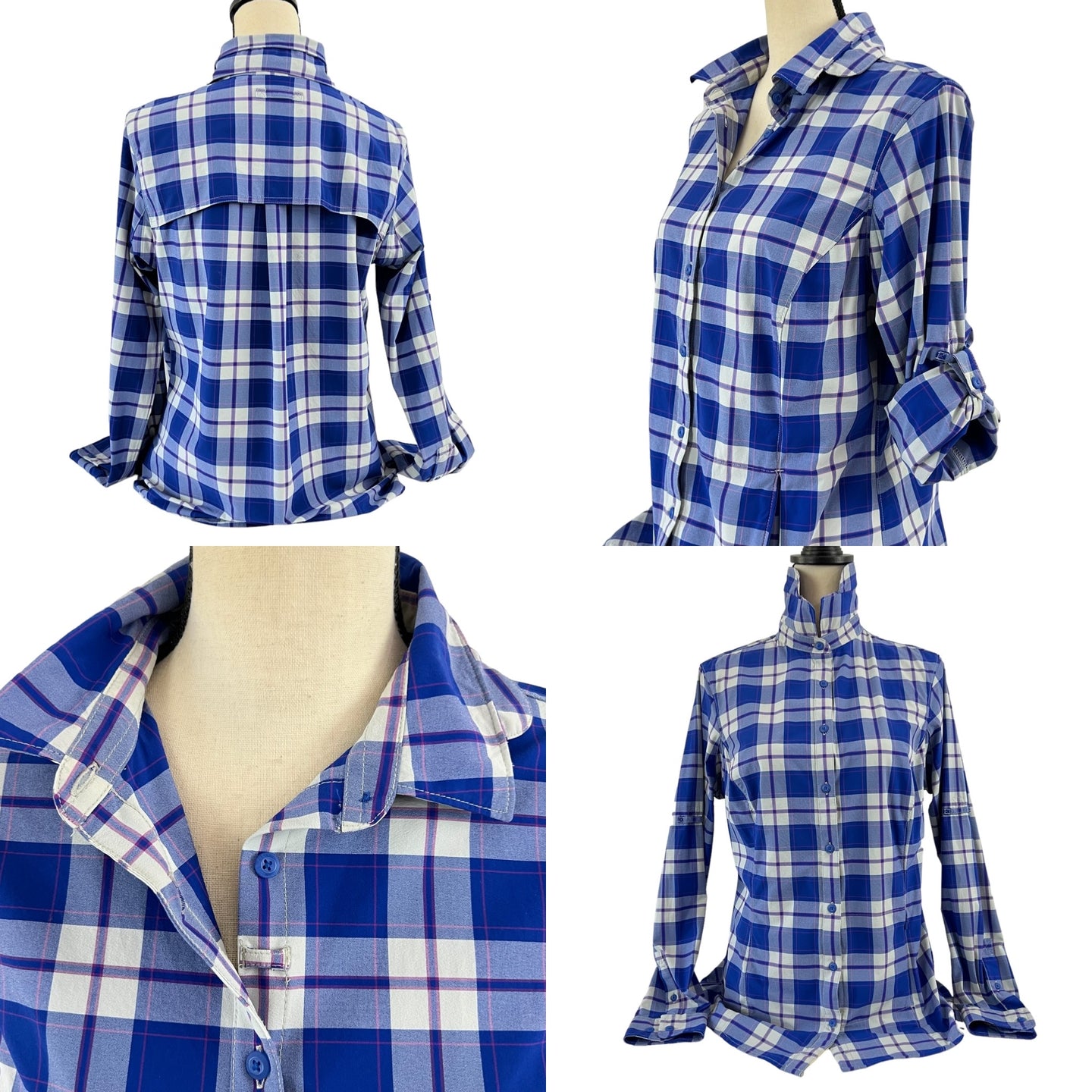 Duluth Sidewinder Blue Plaid Long Sleeve Shirt Size Medium