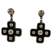 Load image into Gallery viewer, 925 Silver Cross Earrings. Vintage Mexico Sterling Silver.
