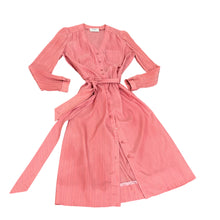 Load image into Gallery viewer, 1970s Shirt Dress Pink Size Medium  Chest 40&quot; Shoulder to Shoulder 16&quot; Shoulder to Hem 44&quot; 
