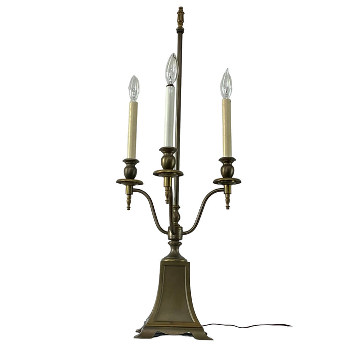 Vintage Brass Bouillotte 3 candlestick Table Lamp