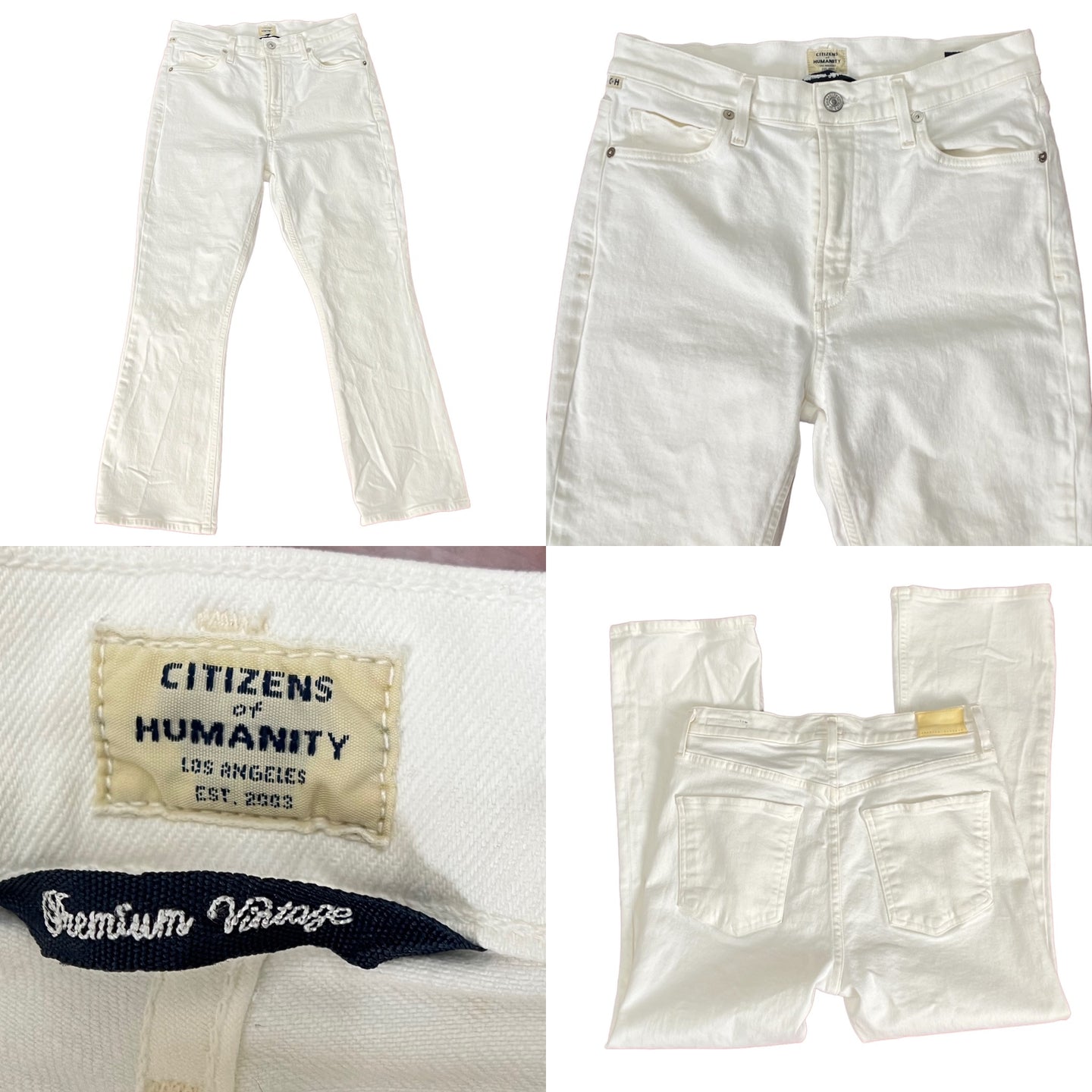 Citizens of Humanity Demy White Cropped Flare Jeans Size 27