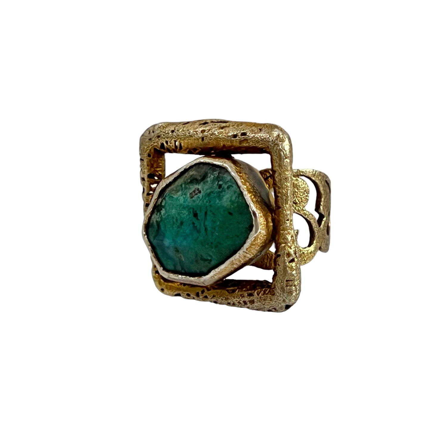 Vintage 925 Modernist Bezel Set Ring Size 6 3/4