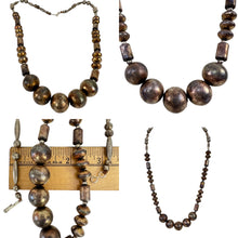 Load image into Gallery viewer, Native American oxidized pearls bead necklace 
