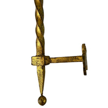 Load image into Gallery viewer, Vintage Fleur de lis Gold Iron Candelabra Wall Sconce
