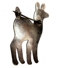 Load image into Gallery viewer, Antique Native American Sterling Silver C Clasp Deer Brooch
