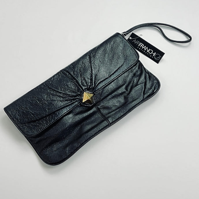 Franchi Collection Black Leather Clutch