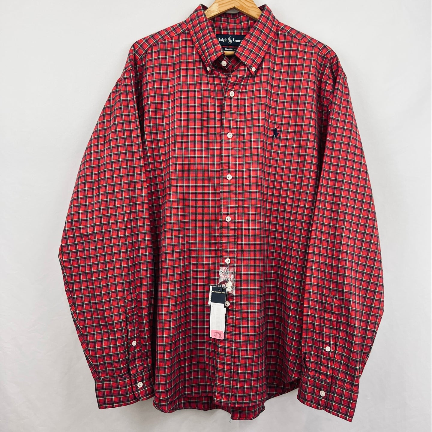 Ralph Lauren Classic Fit Button Up Long Sleeve Plaid Shirt Size XL 52