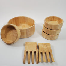 Load image into Gallery viewer, Rubberwood 7 Piece Salad Serving Bowl Set
