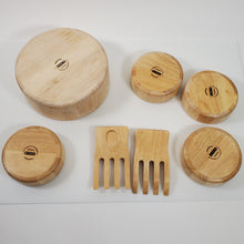 Load image into Gallery viewer, Rubberwood 7 Piece Salad Serving Bowl Set
