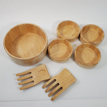 Load image into Gallery viewer, Rubberwood 7 Piece Salad Serving Bowl Set
