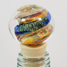 Load image into Gallery viewer, Art Glass Wine Stopper 2.5&quot; long x 1.5&quot; at widest.
