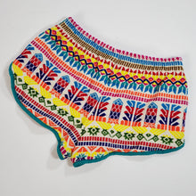 Load image into Gallery viewer, High Waist Embroidered Shorts w Drawstring Size Small Made in India
