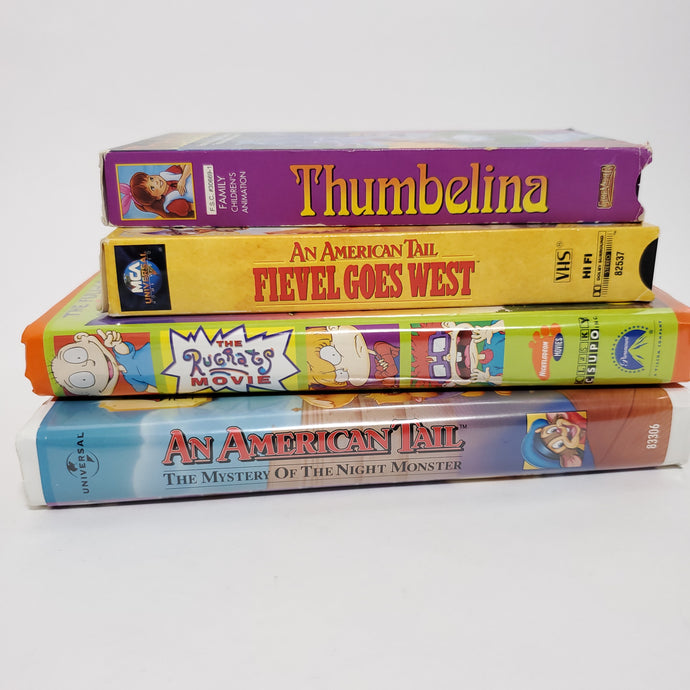 VHS The Rugrats Movie, Thumbelina, An American Tail & Fivel Goes West
