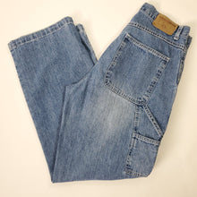 Load image into Gallery viewer, Vintage 90&#39;s High Rise Cargo Jeans 100% Cotton Size 10 Waist 30&quot; Made in USA
