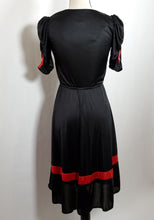 Load image into Gallery viewer, Vintage 70&#39;s Dress Black Pleated Short Sleeve Size Small
