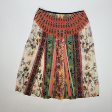 Load image into Gallery viewer, 90&#39;s Vivian Tam Car Wash Panel Skirt  w Bird Garden Mesh Pattern Waist 28&quot;
