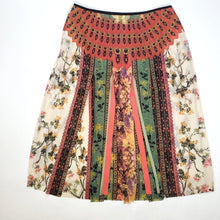 Load image into Gallery viewer, 90&#39;s Vivian Tam Car Wash Panel Skirt w Bird Garden Mesh Pattern Waist 28&quot;
