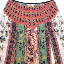Load image into Gallery viewer, 90&#39;s Vivian Tam Car Wash Panel Skirt w Bird Garden Mesh Pattern Waist 28&quot;
