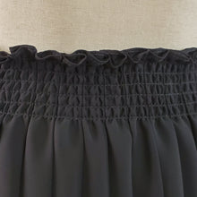 Load image into Gallery viewer, Vintage Black Pleated Sheer Womens Skirt with Velvet Trim - One Size
