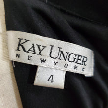 Load image into Gallery viewer, Kay Unger V-Neck Sheath Dress Black  Size 4
