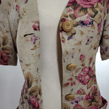 Load image into Gallery viewer, VTG Rickie Freeman Terry Jon 100% Linen Dress Floral Pattern Short Sleeve Size 8
