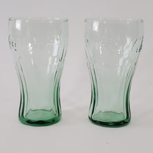 Load image into Gallery viewer, Vintage Coca-Cola Green Glass Set of 2  6” Tall
