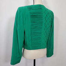 Load image into Gallery viewer, Vintage 80&#39;s Howard Wolf Textured Cropped Women Blazer Kelly Green Size 10
