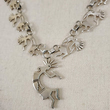 Load image into Gallery viewer, Mid-century Modern Sterling Silver Necklace Tribal Necklace &amp; Earrings
