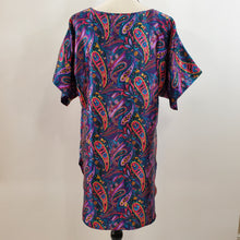Load image into Gallery viewer, Vintage Adonna Satin Nightgown Purple Paisley Print  Size Small Made in the USA
