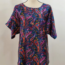Load image into Gallery viewer, Vintage Adonna Satin Nightgown Purple Paisley Print Size Small Made in the USA
